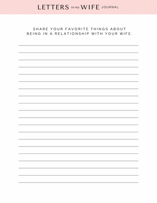 Letters & Affirmations to my Wife