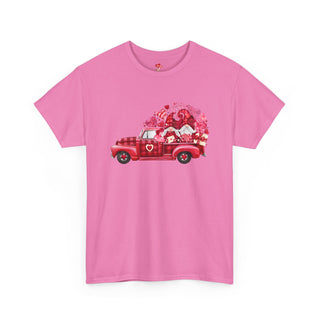 Valentine Shirt Unisex Heavy Cotton Tee, Valentine's Day Gift, Truck of Love T-Shirt, Heart Graphic Top, Romantic Apparel