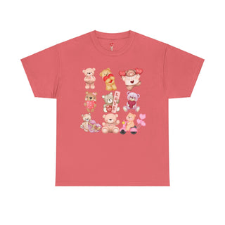 Valentine Bears Shirt Unisex Heavy Cotton Tee, Valentine's Day Gift, Love T-Shirt, Heart Graphic Top, Romantic Apparel