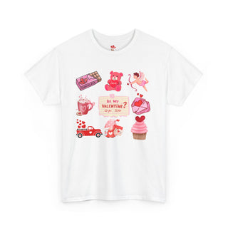 Valentine Shirt Unisex Heavy Cotton Tee, Valentine's Day Gift, Bundle Love T-Shirt, Heart Graphic Top, Romantic Apparel