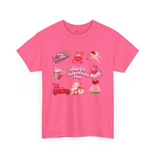 Valentine Shirt Unisex Heavy Cotton Tee, Valentine's Day Gift, Love Pattern T-Shirt, Heart Graphic Top, Romantic Apparel