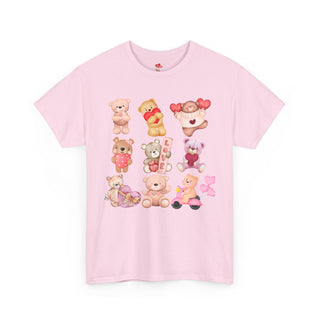 Valentine Bears Shirt Unisex Heavy Cotton Tee, Valentine's Day Gift, Love T-Shirt, Heart Graphic Top, Romantic Apparel