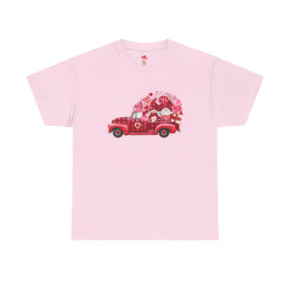 Valentine Shirt Unisex Heavy Cotton Tee, Valentine's Day Gift, Truck of Love T-Shirt, Heart Graphic Top, Romantic Apparel