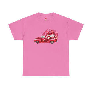 Valentine Shirt Unisex Heavy Cotton Tee, Valentine's Day Gift, Truck of Love T-Shirt, Heart Graphic Top, Romantic Apparel