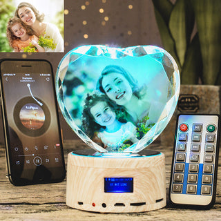 Crystal Bluetooth Speaker Faceted Peach Heart Base