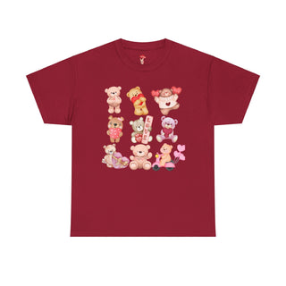 Valentine Bears Shirt Unisex Heavy Cotton Tee, Valentine's Day Gift, Love T-Shirt, Heart Graphic Top, Romantic Apparel