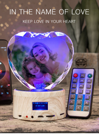 Crystal Bluetooth Speaker Faceted Peach Heart Base