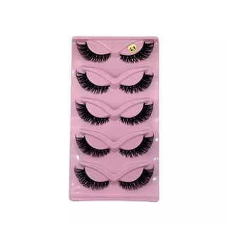 5 Pairs Of Multi-layer Three-dimensional Thick Cross Cat Eye False Eyelashes