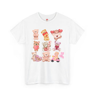 Valentine Bears Shirt Unisex Heavy Cotton Tee, Valentine's Day Gift, Love T-Shirt, Heart Graphic Top, Romantic Apparel