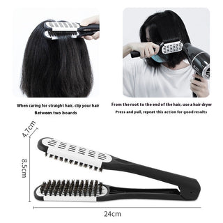 Hairdressing Clamp Comb Bristle Straight Hair Styling Straight Straight Hair V-shaped Comb