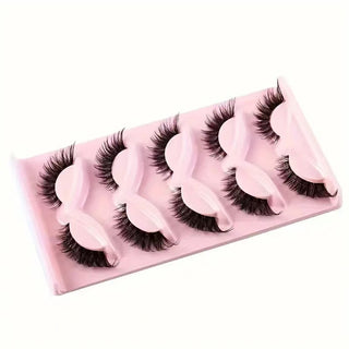 5 Pairs Of Multi-layer Three-dimensional Thick Cross Cat Eye False Eyelashes